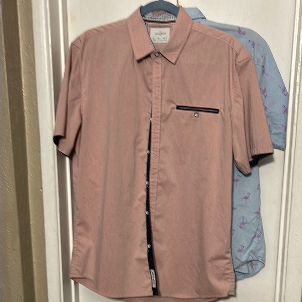 Pink Casual Button Down Shirt Contemporary Style